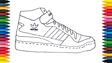 adidas para dibujar|how to draw adidas sneakers.